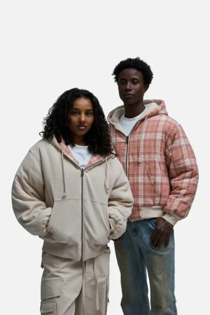 Casa de Lipa Pink Plaid Reversible Jacket (6)