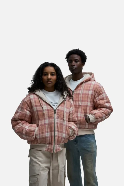 Casa de Lipa Pink Plaid Reversible Jacket (7)